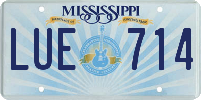 MS license plate LUE714