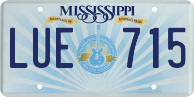 MS license plate LUE715