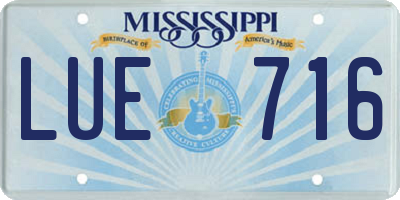 MS license plate LUE716