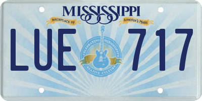 MS license plate LUE717