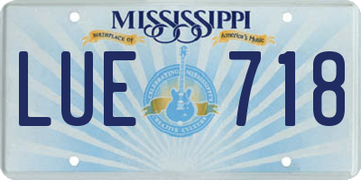 MS license plate LUE718
