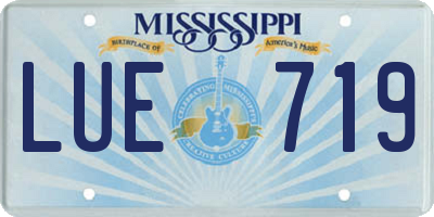 MS license plate LUE719