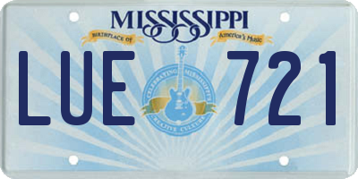 MS license plate LUE721