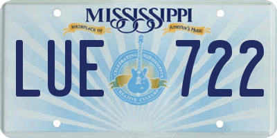 MS license plate LUE722