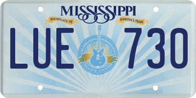 MS license plate LUE730