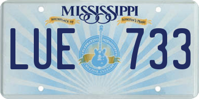 MS license plate LUE733