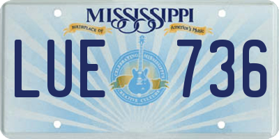 MS license plate LUE736