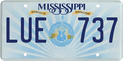 MS license plate LUE737