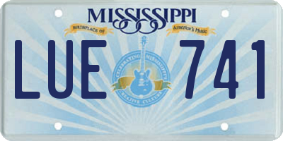 MS license plate LUE741