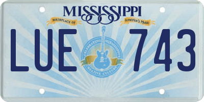 MS license plate LUE743