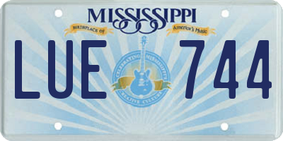 MS license plate LUE744