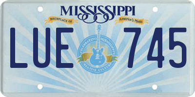 MS license plate LUE745