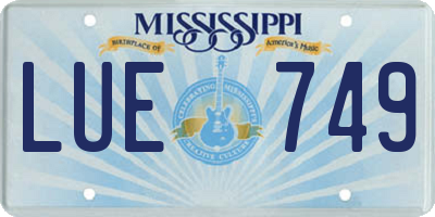 MS license plate LUE749