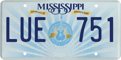 MS license plate LUE751