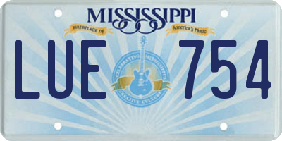 MS license plate LUE754
