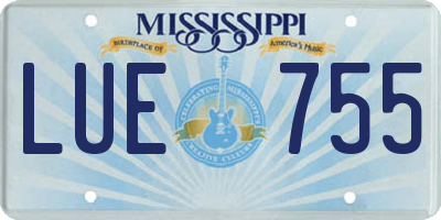 MS license plate LUE755