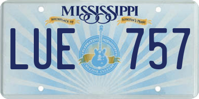 MS license plate LUE757