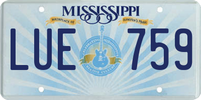 MS license plate LUE759