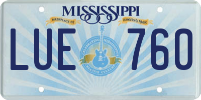 MS license plate LUE760
