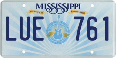 MS license plate LUE761