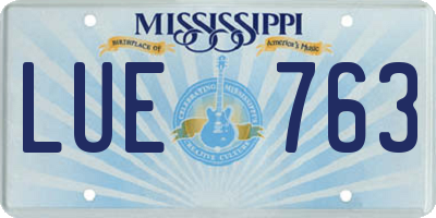 MS license plate LUE763