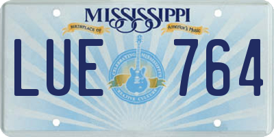 MS license plate LUE764