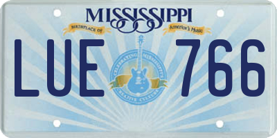 MS license plate LUE766