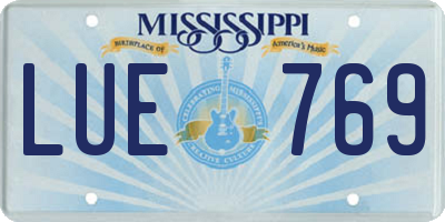 MS license plate LUE769