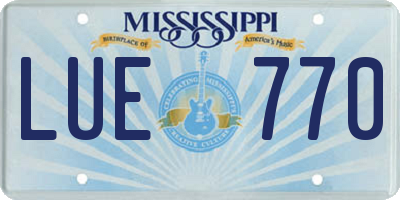 MS license plate LUE770