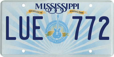 MS license plate LUE772