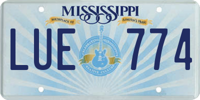 MS license plate LUE774