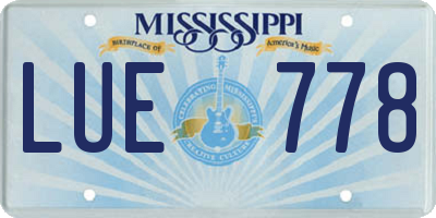 MS license plate LUE778
