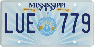 MS license plate LUE779