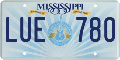 MS license plate LUE780