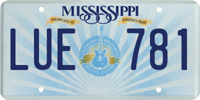 MS license plate LUE781