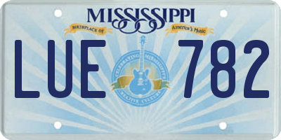 MS license plate LUE782