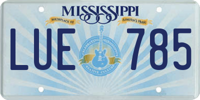 MS license plate LUE785