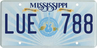 MS license plate LUE788