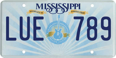 MS license plate LUE789