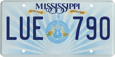 MS license plate LUE790