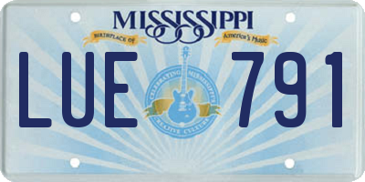 MS license plate LUE791
