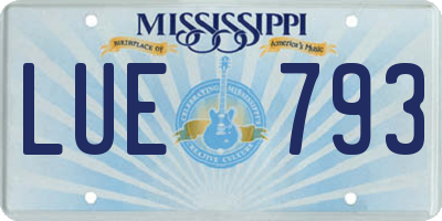 MS license plate LUE793