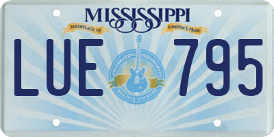 MS license plate LUE795