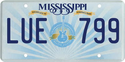 MS license plate LUE799