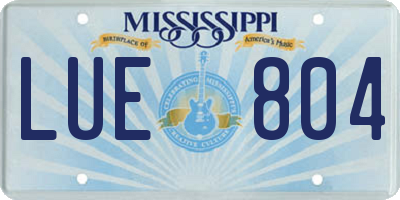 MS license plate LUE804