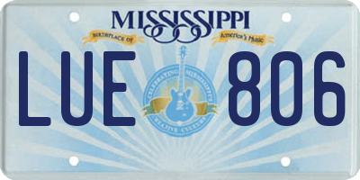 MS license plate LUE806