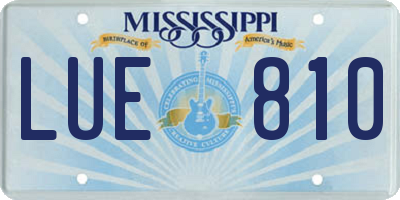 MS license plate LUE810