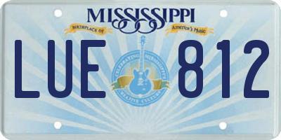 MS license plate LUE812