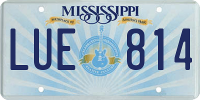 MS license plate LUE814