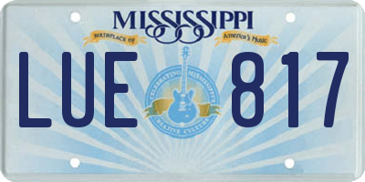 MS license plate LUE817